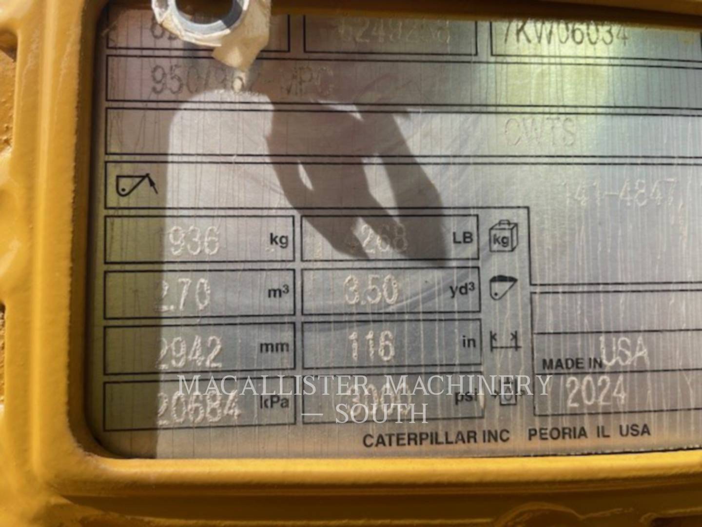 Caterpillar Work Tools (Serialized) 950GC 3.5 MPBKT, Bucket, S/N: 7KW06034, 2023 - Image 5