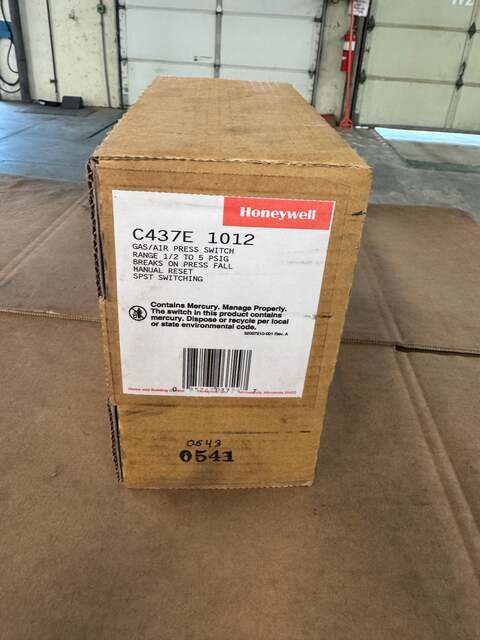 Honeywell Gas/Air Pressure Switch C437E1012 120/240 Vac - Image 2