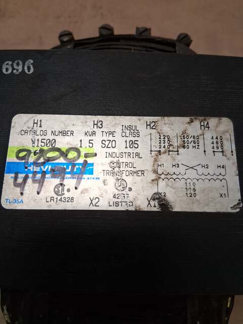 Hevi-Duty Industrial Control Transformer Y1500 - Image 1