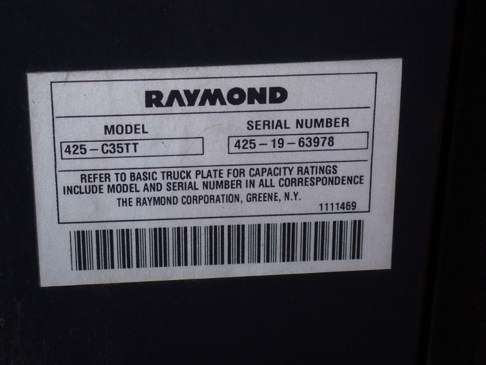 3500 lb. Raymond #425-C35TT, Electric Standup Forklift, 227" lift height, 84" mast height, 4" x 42" forks - Image 6