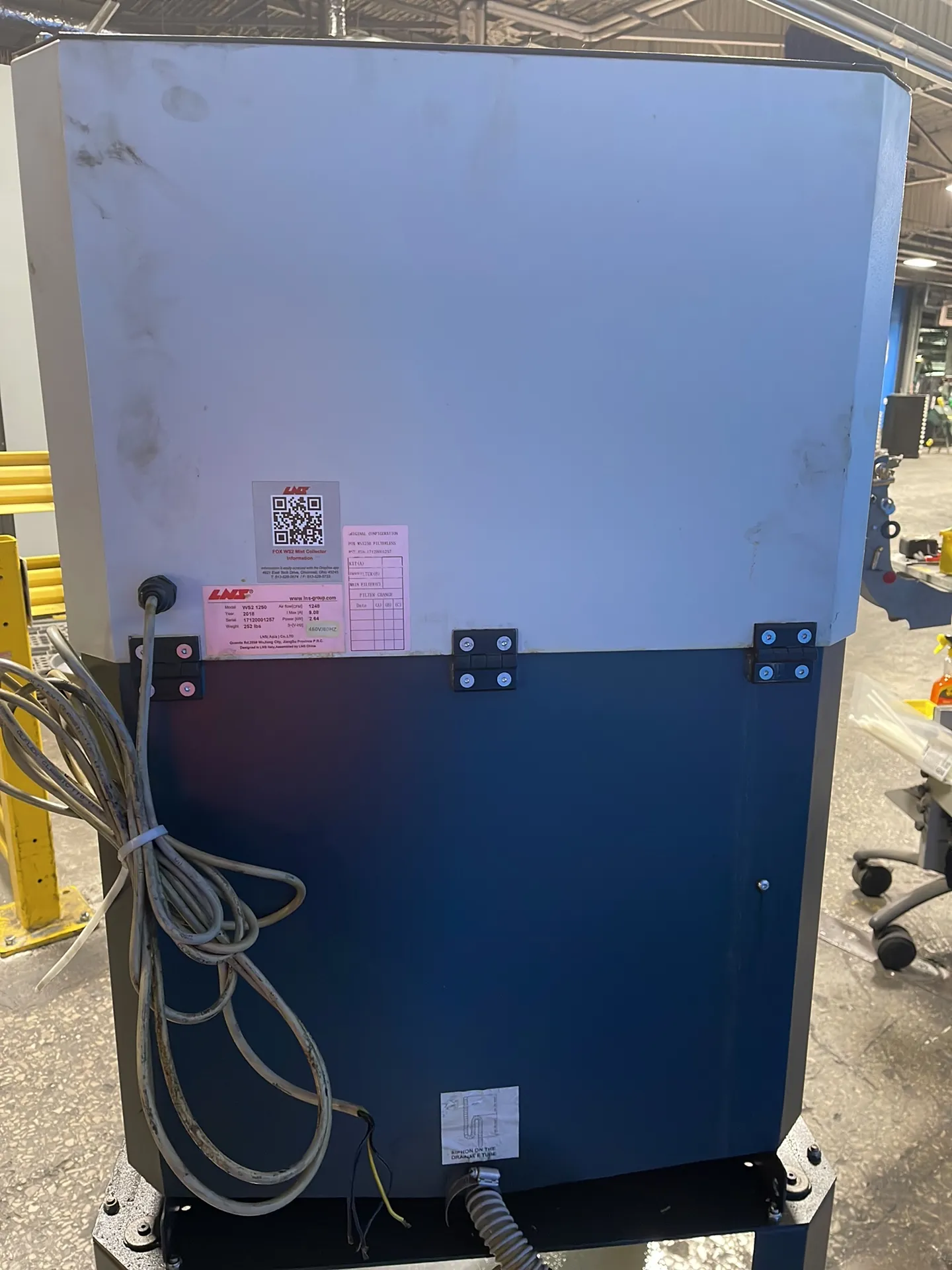 1248 cfm LNS #WS2-1250, Fox WS2 Mist Collector, 2.64 kW, 2018 - Image 8