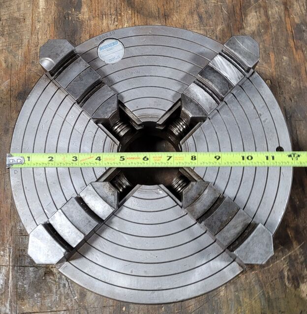 12" Pratt & Whitney Burnerd #S642D6, lathe chuck, 4-jaw, 2.75" hole, D1-6 - Image 4