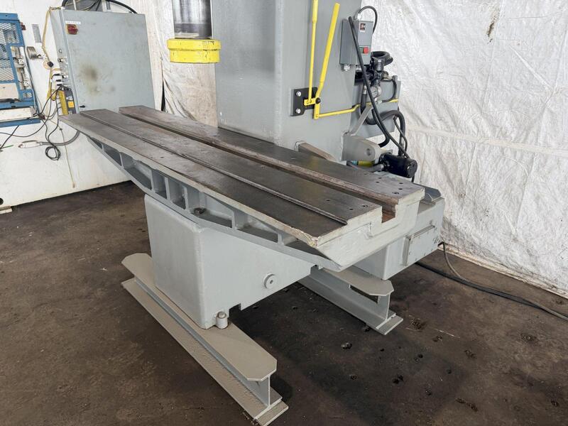 100 Ton, Eitel, hydraulic C-frame press, 16" stroke, 23.5" throat, 27" open, 84" x21" bed, 5" cylinder - Image 4