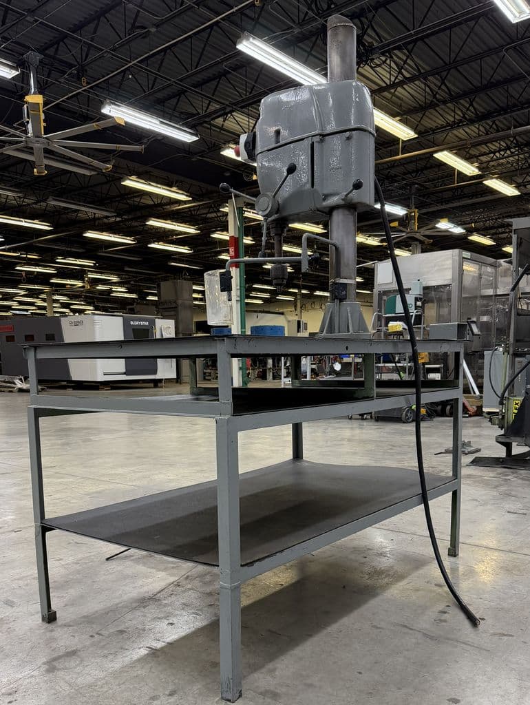 17" Electro-Mechano, drill press, variable speed 150-4000 RPM, tapping head, table - Image 5