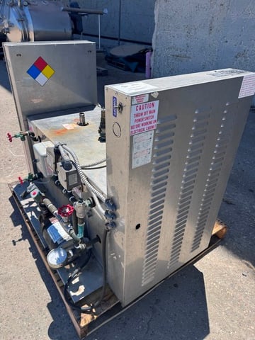 5 HP Electro-Steam, Electric Steam Generator, Stainless Steel, skid mounted w/ process piping & valves - Image 3