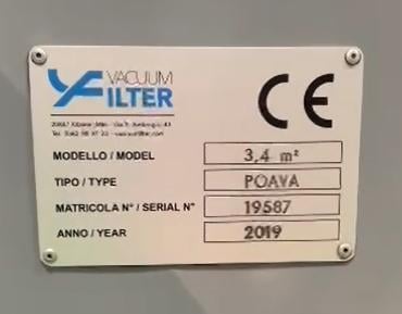 Rotary Drum Vacuum Filter, 47.24" drum diameter x 35., 8 sectors, 30 drum oscillations/min., 2019 - Image 4