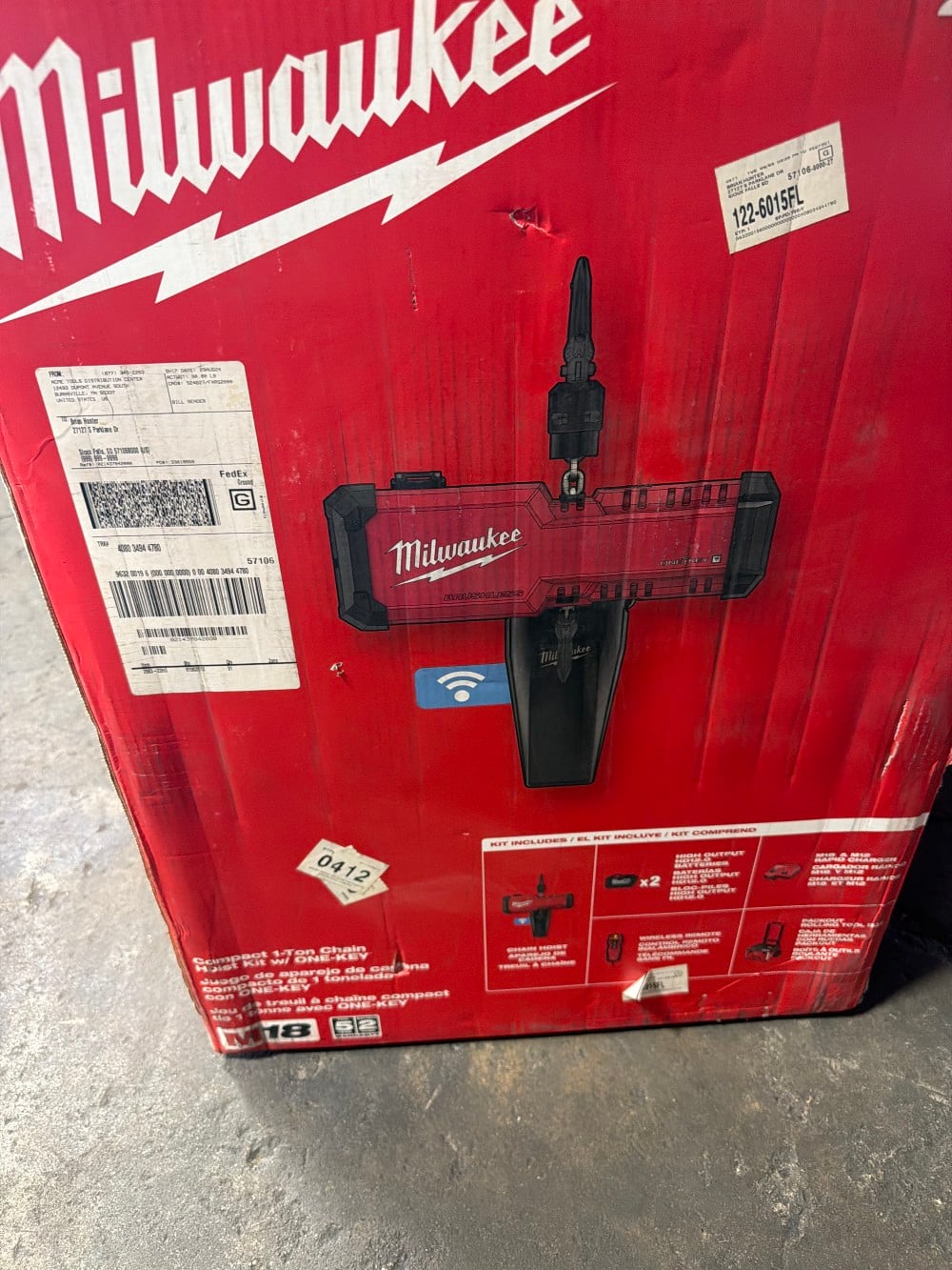 1 Ton, Milwaukee #M18, chain hoist - Image 1