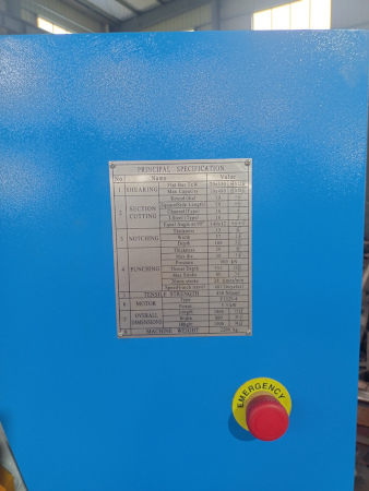 2-1/4" x 3-15/16" x 1/2" Ficom #H-90, ironworker, 90 ton, 14" throat, 5 stations, dual operator, 7.5 HP, New - Image 6