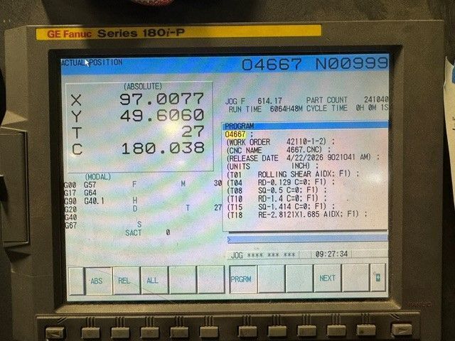 20 Ton LVD Strippit #V20-1225, CNC turret punch, 34 station, 50" x100" max sheet, Fanuc 180i-P - Image 8