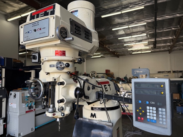 Jet #JTM-4VS, vertical mill, 9" x49" table, 34" X, 12" Y, 3 HP, 60-4,200 RPM, R-8, 230/460 V., 3 Ph. - Image 3
