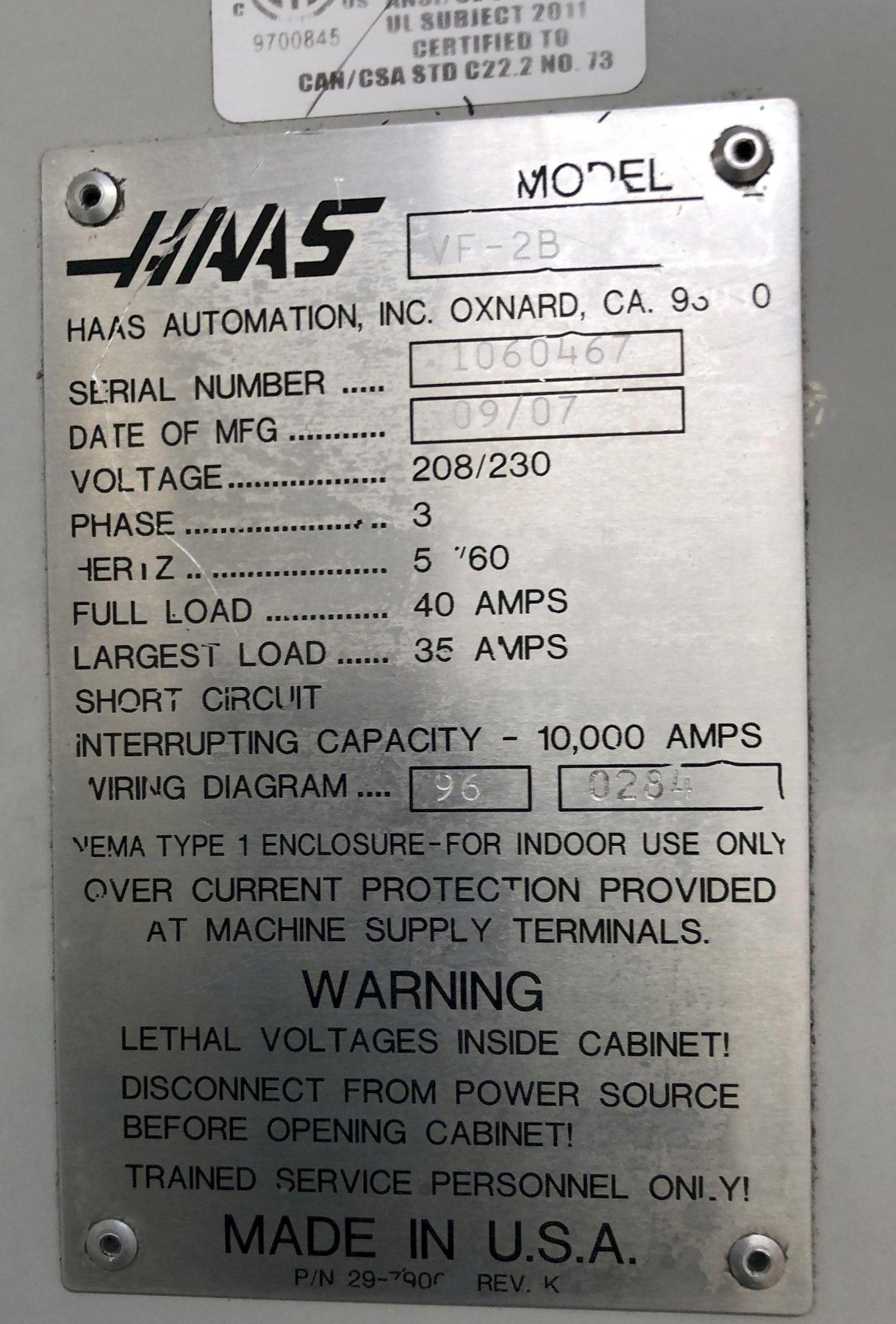 Haas #VF-2B, CNC vertical machining center, 24 automatic tool changer, 30" X, 16" Y, 20" Z, 10000 RPM, #40 - Image 9