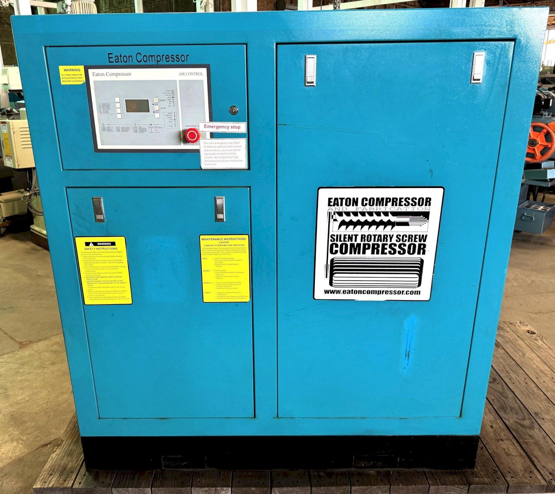 225 cfm, 145 psi, Eaton #EC-SRW3-50HP-DV, rotary screw air compressor, dryer, 50 HP - Image 1