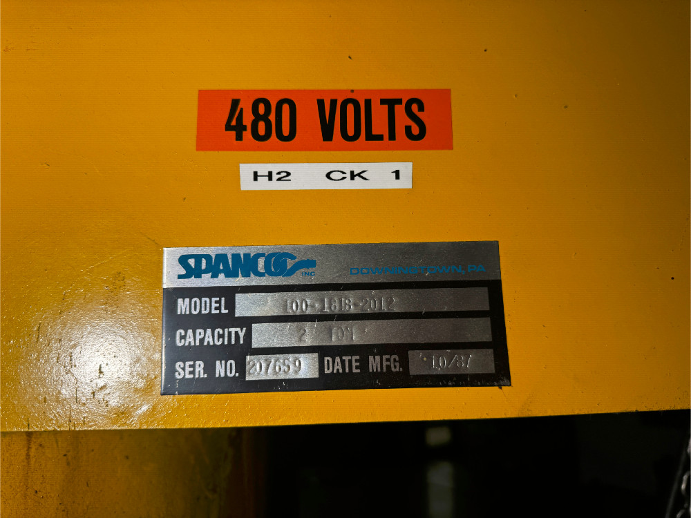 2 Ton, Spanco, jib crane, 480 V., 1987 - Image 2