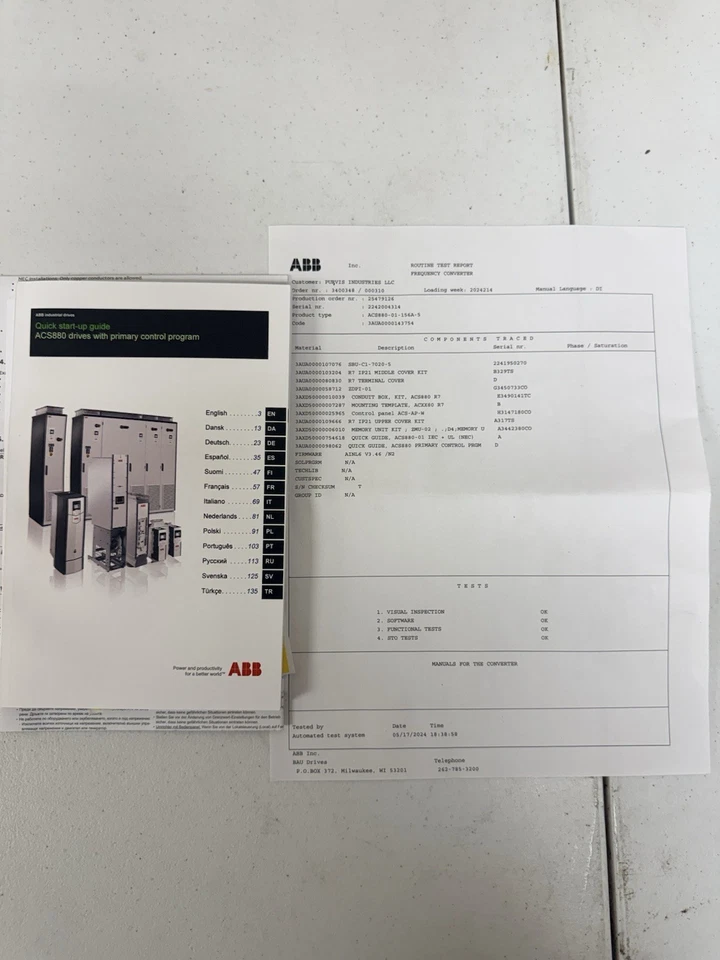 125 HP ABB, ACS880-01-156A-5, Variable Frequency Drive (VFD), 480 Volts, New Surplus, Factory Tested - Image 5