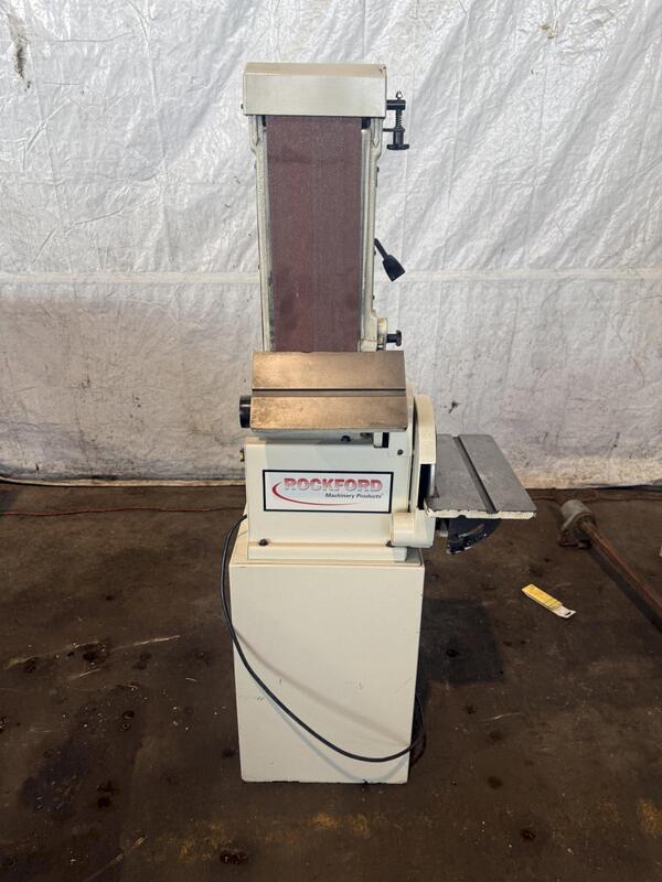6" x 48" Rockford #SB-611P, belt type combination sander, 10" disc, 1 HP, like new - Image 3