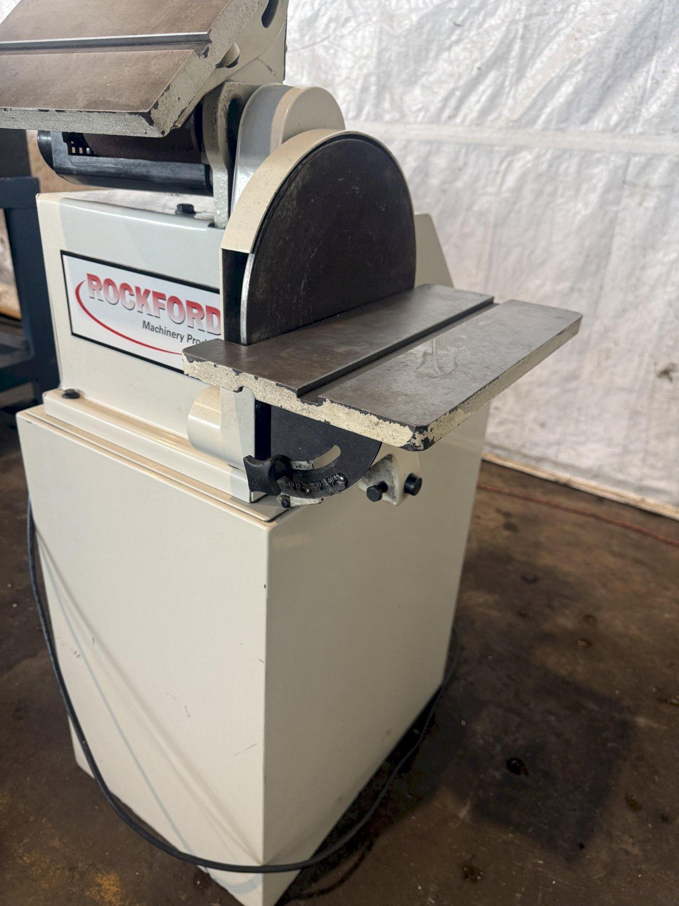 6" x 48" Rockford #SB-611P, belt type combination sander, 10" disc, 1 HP, like new - Image 4