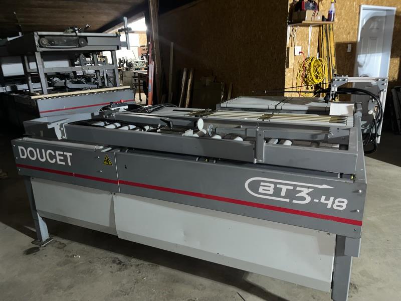 Doucet #BT-3-48, return conveyor for edgebanders, right hand return w/panel turner, 48" width x 24' L, 48" x - Image 2