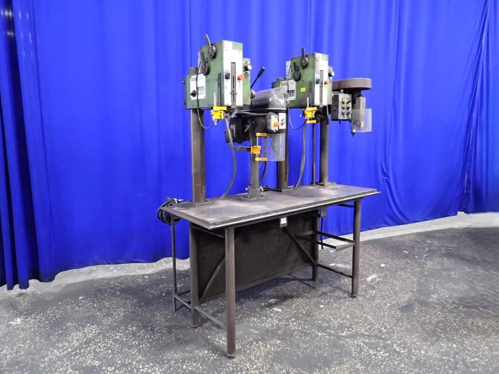4 spindle, drill press station, 15", 13" x 72" table, 0.5 HP, 1140 RPM - Image 1