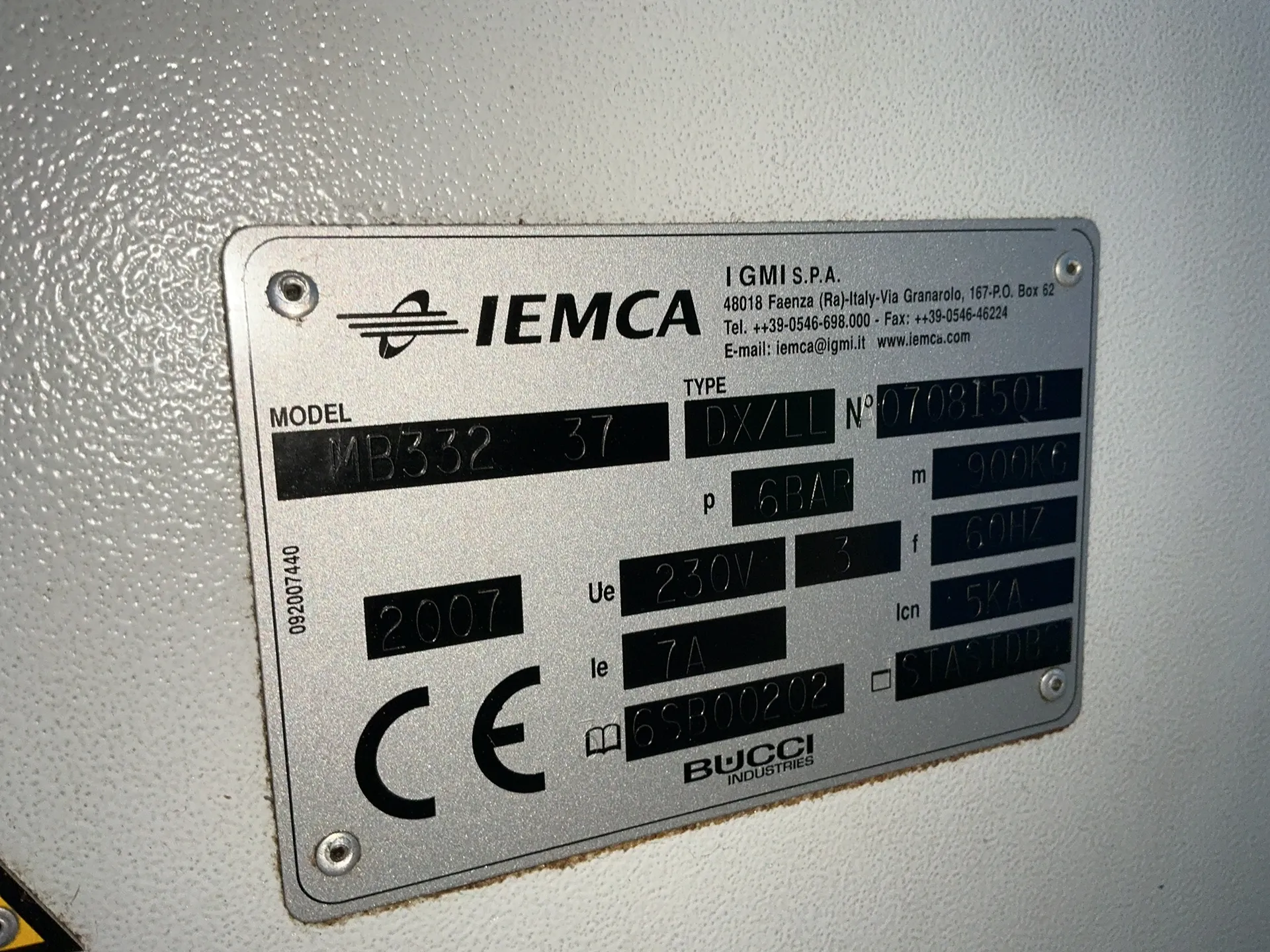Iemca #MB332 37, bar feeder, 7 A., w/handheld controller, 2007 - Image 9