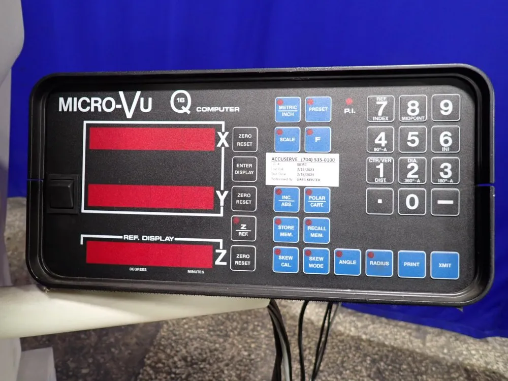 Microvu #Spectra M1030432, optical comparator, Q-16 digital display, 5" x18" table, 2 lenses, 2010 - Image 9