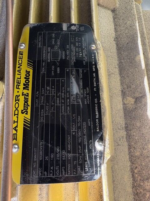 25 HP 1180 RPM Baldor #EM4111T, Frame 324T, TEFC, 230/460 Volts, 3ph, new - Image 2