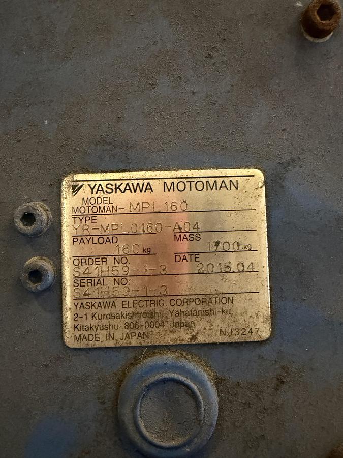 Yaskawa Motoman #MPL160, 4-Axis Palletizing Robot, 353 lb. payload, 124.4" max. working range, 9.5 kVA power - Image 4