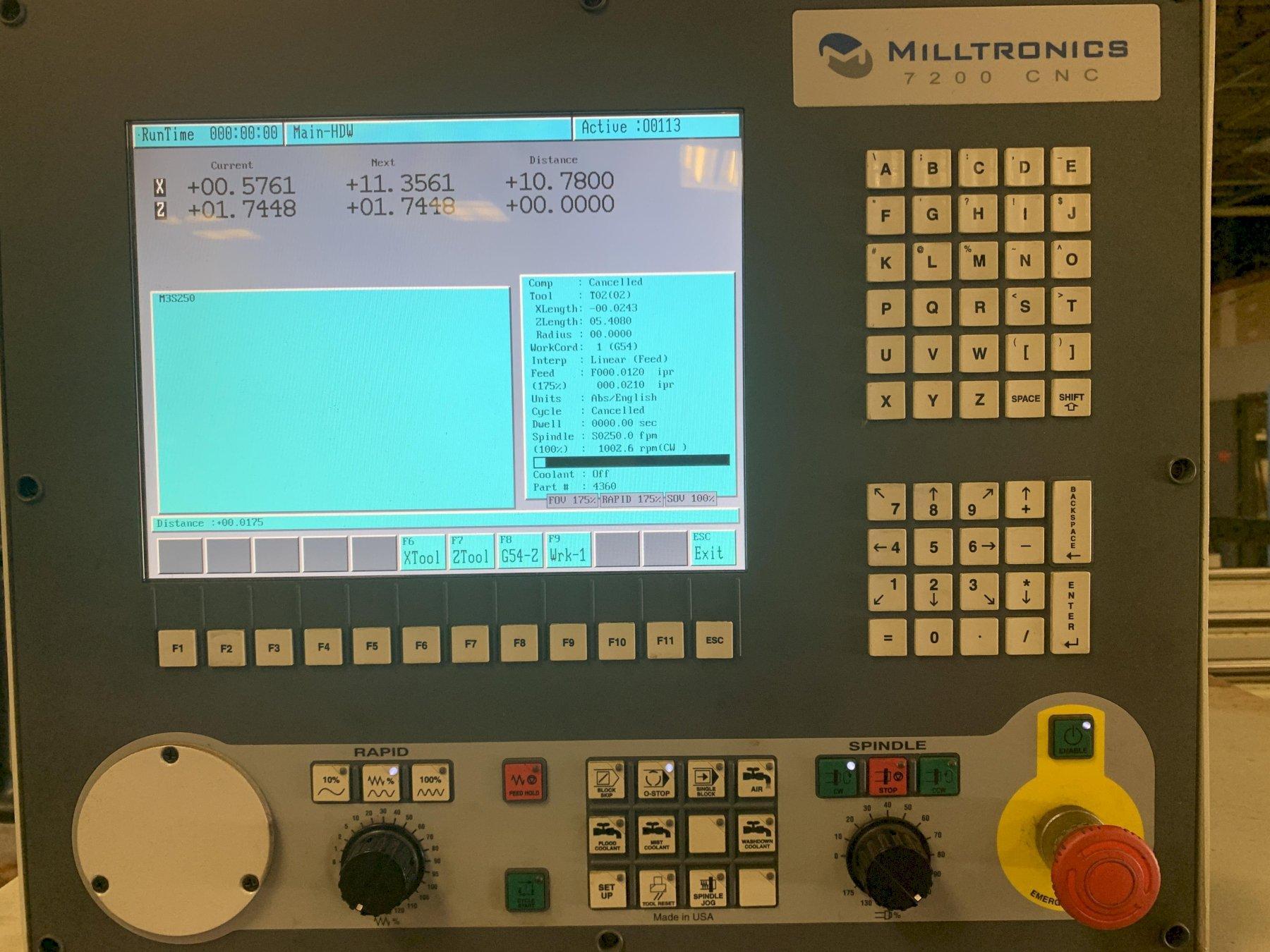 Milltronics #TL14x40, CNC Flat Bed Lathe, 2011 - Image 3