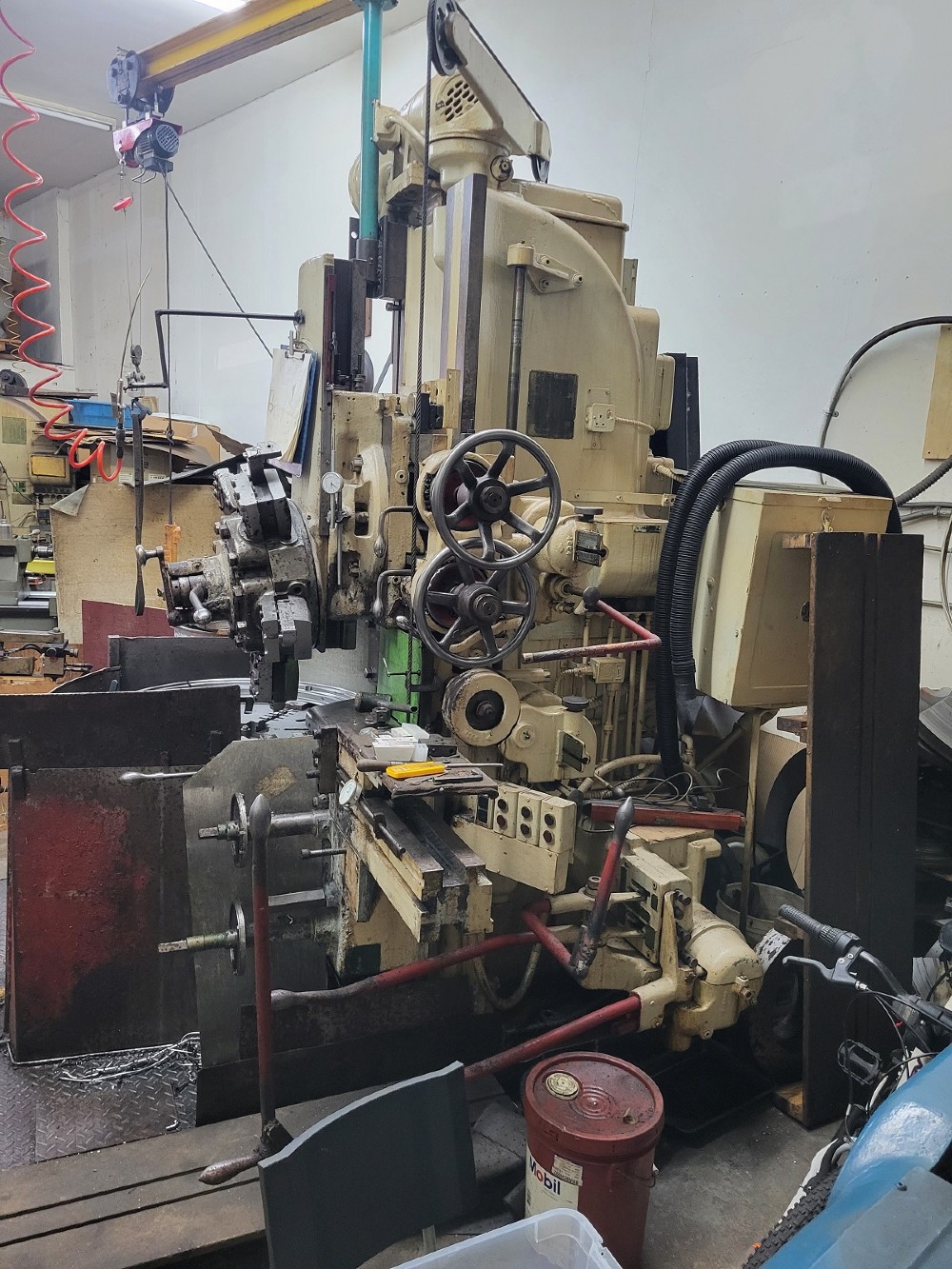 36" Bullard #Spiral-Drive, High Column, Turret and Side Heads, 3 Jaw Chuck, Fine Feeds, Tool Holders - Image 3
