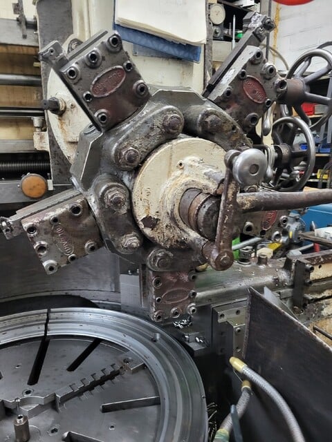 36" Bullard #Spiral-Drive, High Column, Turret and Side Heads, 3 Jaw Chuck, Fine Feeds, Tool Holders - Image 7