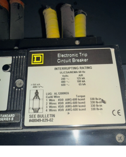 1200 Amps, Square D / Schneider Electric, NXL361200G, circuit breaker with Micrologic trip unit, 600 Volts - Image 4