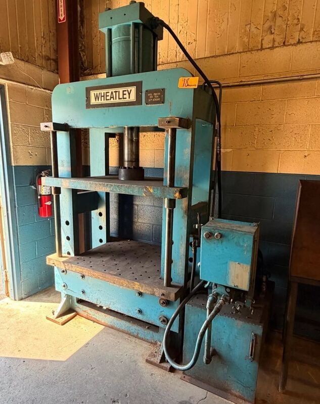150 Ton, Wheatley #150, Industrial H-frame hydraulic shop press, 14" stroke, 36-1/2" BH, 15 HP - Image 1