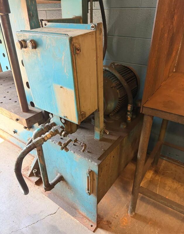 150 Ton, Wheatley #150, Industrial H-frame hydraulic shop press, 14" stroke, 36-1/2" BH, 15 HP - Image 5