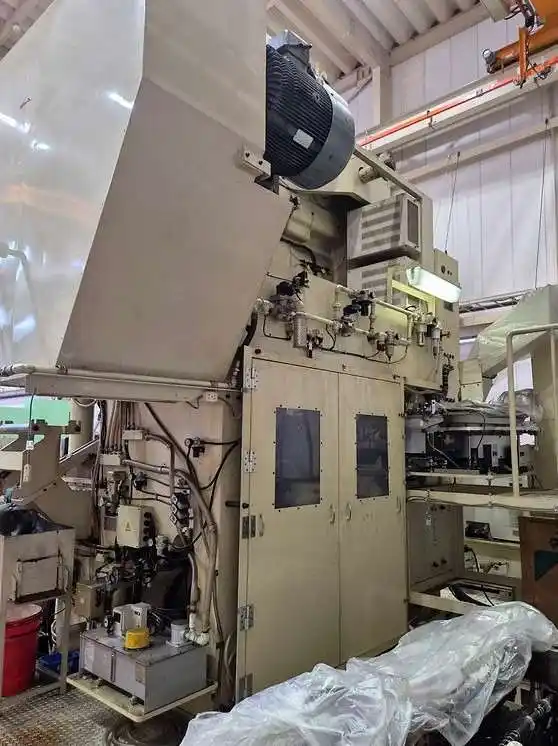 150 Ton, Asahi #TP-150, transfer press, 5" stroke, 20.7'Shut Height, 14 stations, 60 HP, 25-60 SPM, 2002 - Image 3