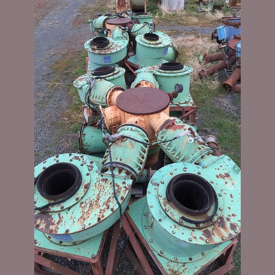 26" Wemco #2600, Hydrocyclones, rubber lined, 10" vortex, 5" apex, 10" air-operated feed valves (10 available) - Image 6