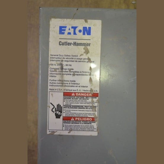 100 Amp. Cutler Hammer, Non-Fusible Disconnect Switch, 240 Volts, single phase - Image 3
