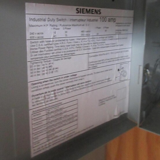 100 Amp. Siemens, Fusible Disconnect Switch, 600 VAC - Image 4