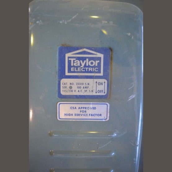 100 Amp. Taylor Electric, Disconnect Switch, 230 Volts, single phase - Image 4