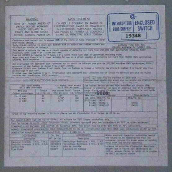 30 Amp. Eaton #1HD361N, Fusible Disconnect Switch, 600 VAC - Image 5