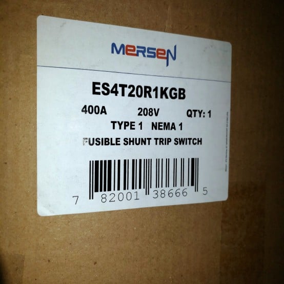 400 Amp. Mersen #ES4T20R1KGB, Fusible Disconnect Switch, 208 VAC - Image 5
