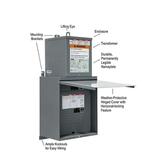 15 KVA 480 Primary, 120/240 Secondary, Square D #MPU15S40F, Substation Transformer, single phase, unused - Image 1