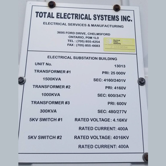 1500 KVA 25000 Primary, 4160/2401 Secondary, Total Electrical Systems #E-House, Substation Transformer, 3 - Image 3