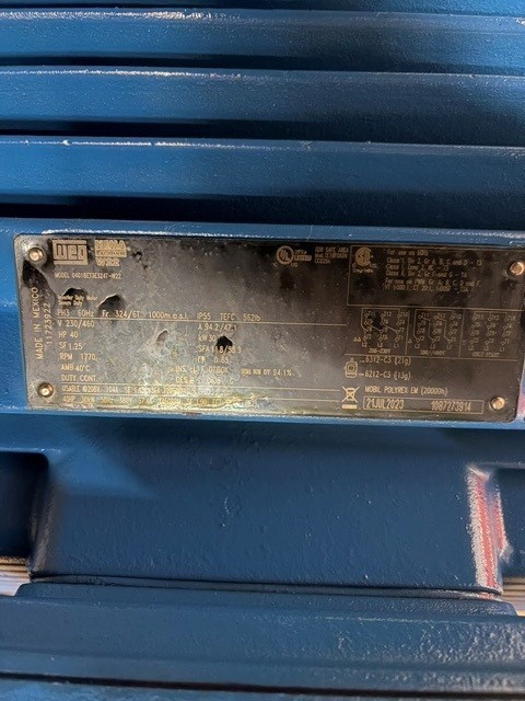 40 HP 1800 RPM WEG, Frame 324/6T, TEFC, 230/460 Volts - Image 1