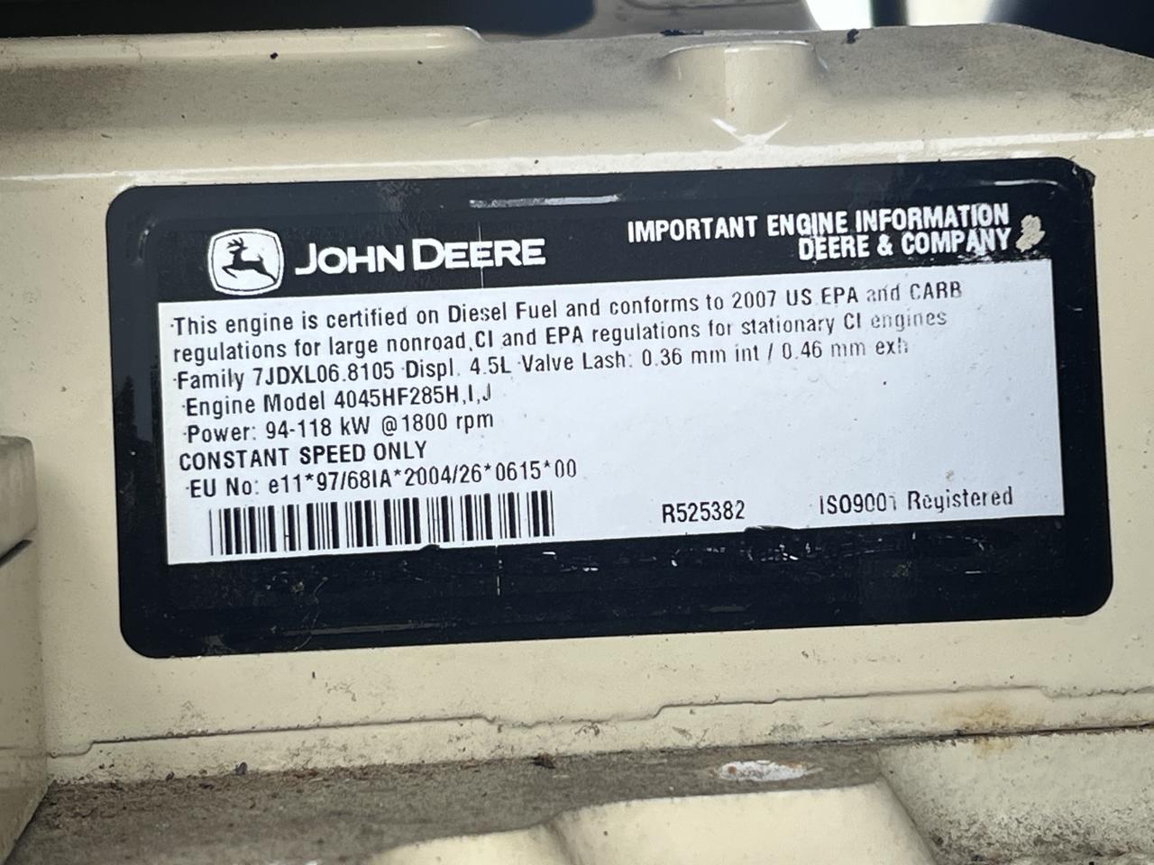 80 KW Kohler #80REOZJD, Diesel Generator Set, 120/240 Volts, John Deere engine, 1800 RPM, circuit breaker - Image 9