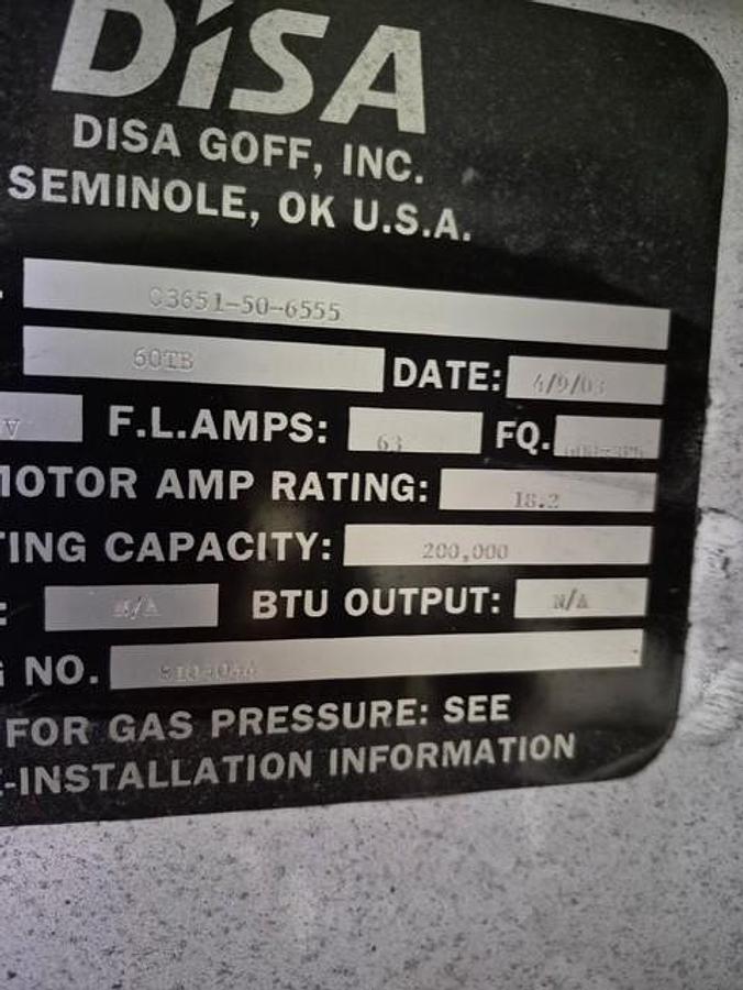 Goff #60TB, Table Blast Machine, (2) 10 HP blast wheels, 2003 - Image 8