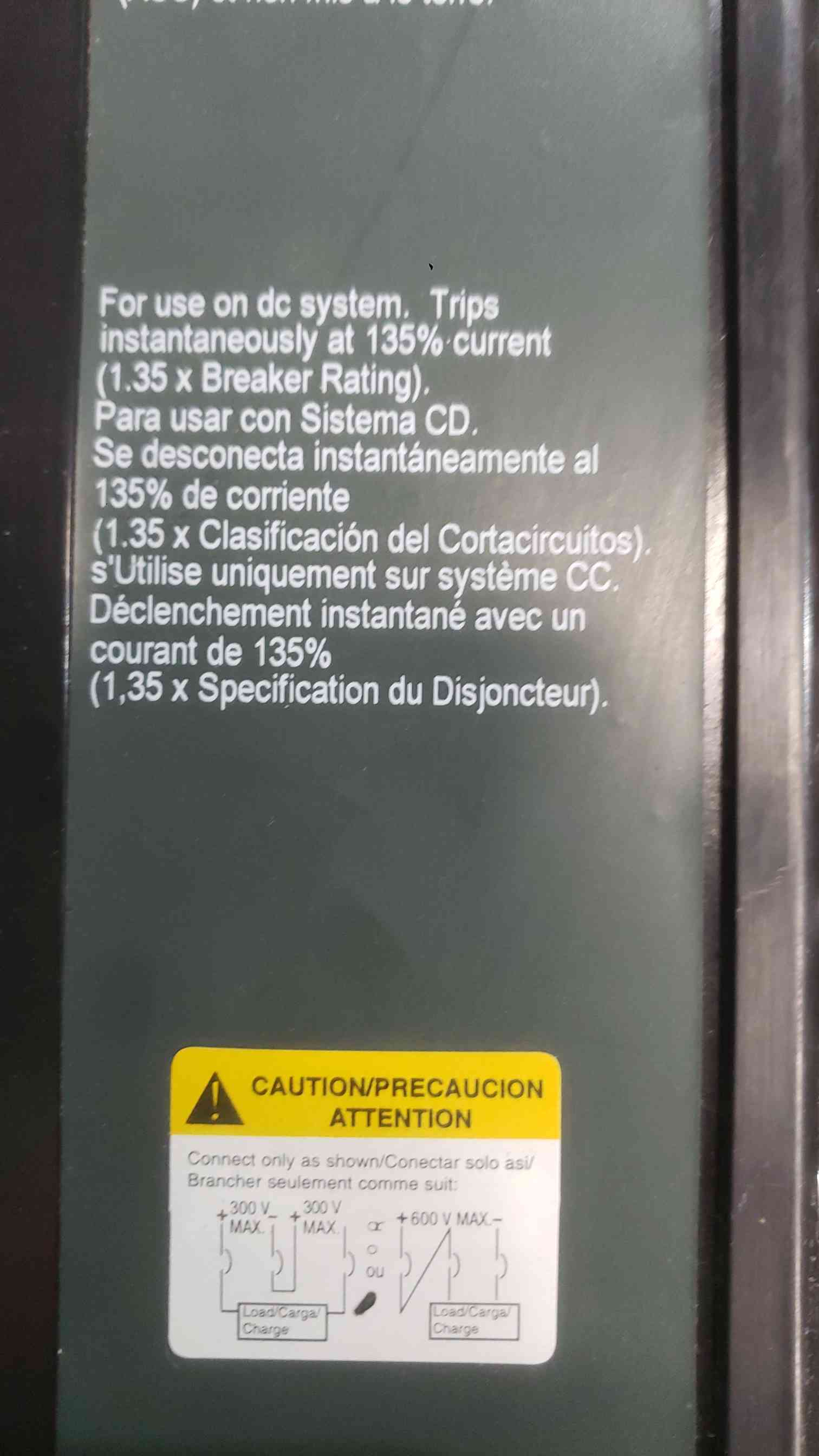 2000 Amps, Square D #PAF362000DC1616, P-frame molded case circuit breaker, 3 pole, 600 V.DC - Image 4