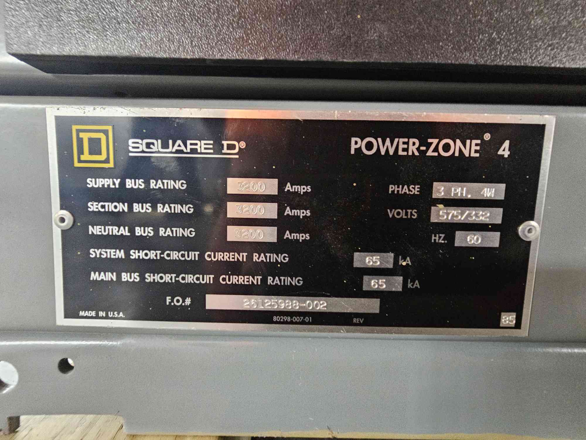 3200 Amps, Square D #Powerzone-4, Switchgear, 480 Volts - Image 9