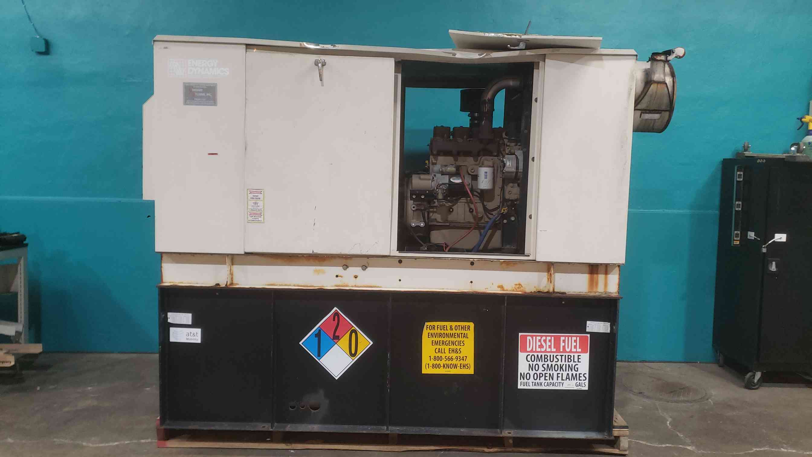 40 KW Energy Dynamics, diesel generator, Cummins #4BT-3.9 Turbo engine, 120/240 Volts, 1400 hours, AS IS - Image 1