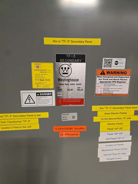 400 Amp. Westinghouse, heavy duty fusible safety switch, 240 Volts, 3 phase - Image 3