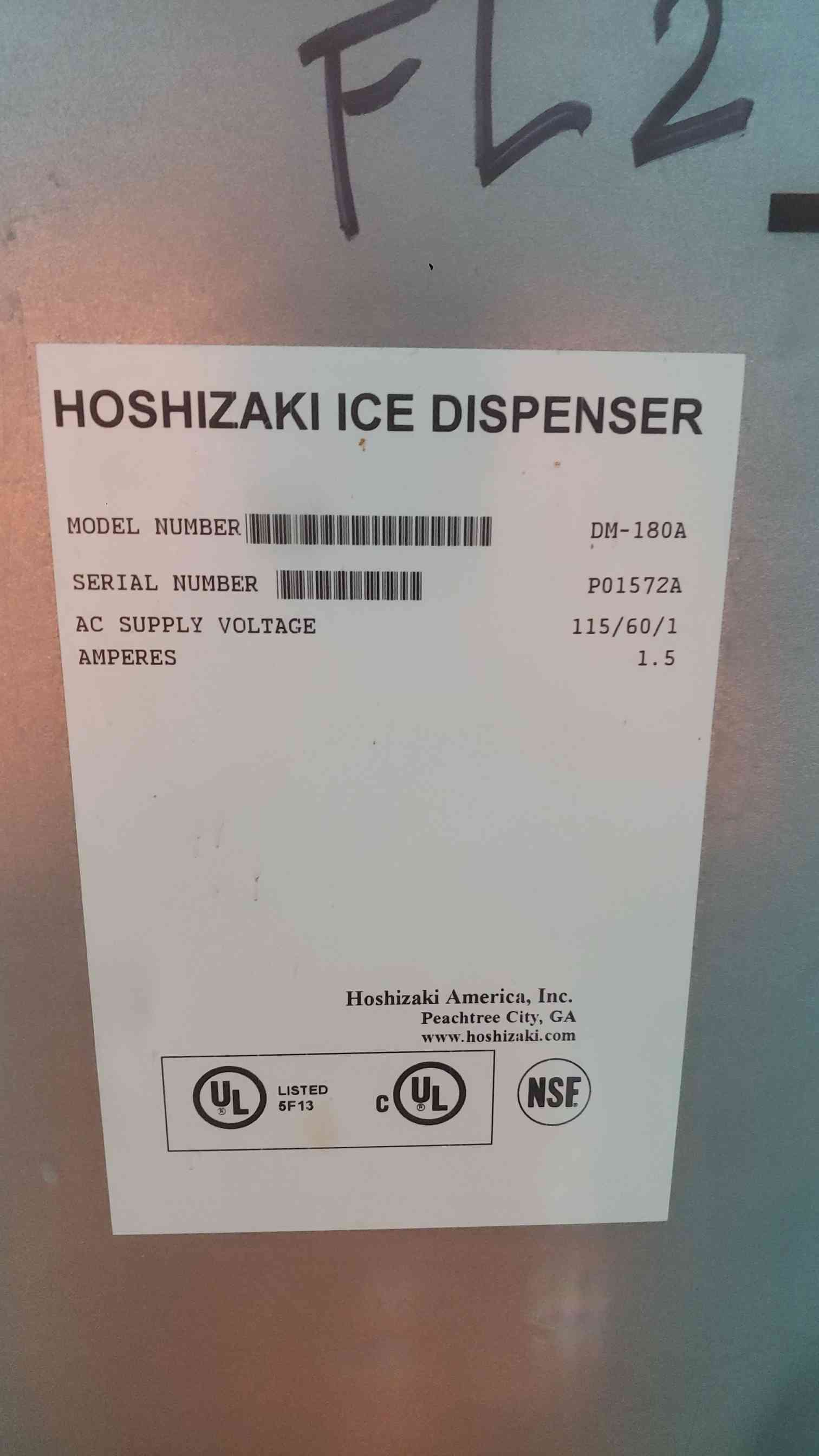 Hoshizaki #KML-600MWH, crescent cube ice machine, w/DM-180A ice & water dispenser (2 available) - Image 10