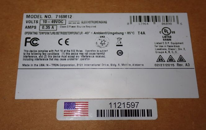 N-tron #716M12, IP67-rated managed industrial Ethernet switch, 10-49 VDC, Unused (3 available) - Image 6
